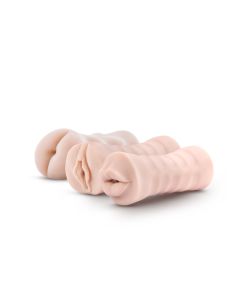 M for Men - Set Van 3 Masturbators Met Bullet Vibrator: Vagina, Anus, Mond