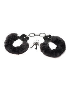 XR Brands - Cuffed In Fur Handboeien - Zwart