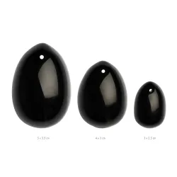 La Gemmes - 3-delige Yoni Egg Set - Zwarte Obsidiaan