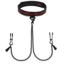 Fifty Shades of Grey – Sweet Anticipation Halsband met Tepelklemmen – Rood