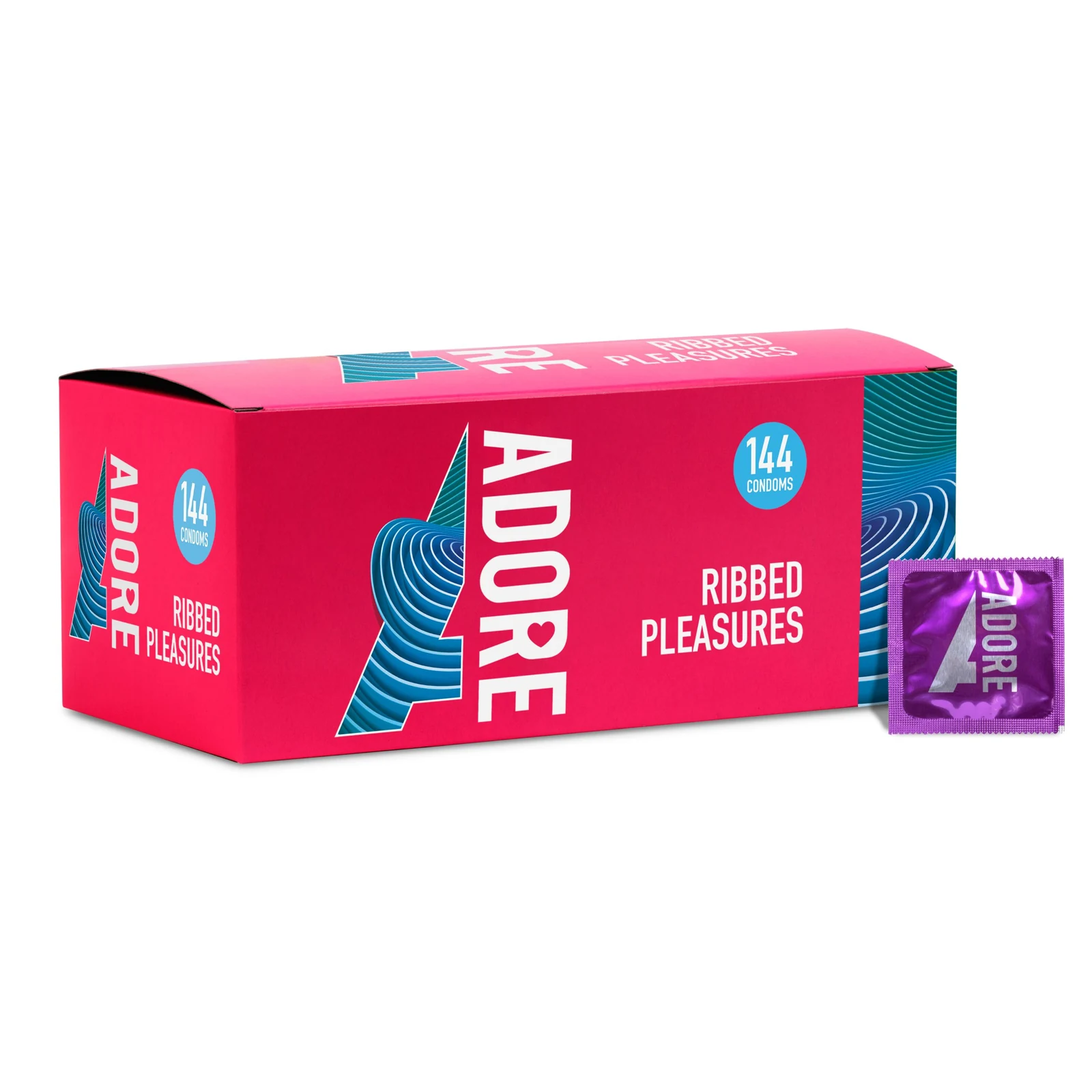 Adore Ribbed Pleasure condooms 144 stuks met stimulerende ribbels