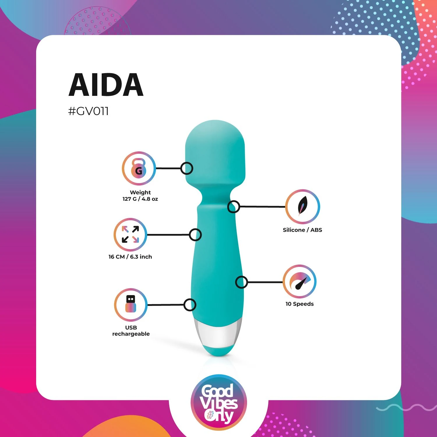Aida Wand Massager groen van siliconen