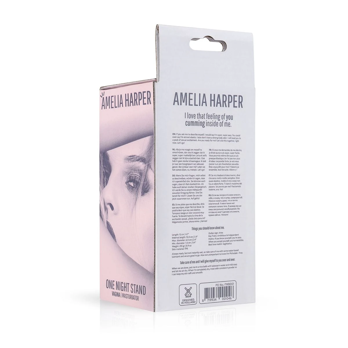 Waterproof Amelia Harper Masturbator met zachte maar stevige TPE sleeve
