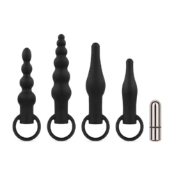 Anaal plug set met bullet vibrator in zwart van Easytoys Anal Collection