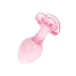 Glazen buttplug roze van Anal Collection, medium formaat 8,3 cm