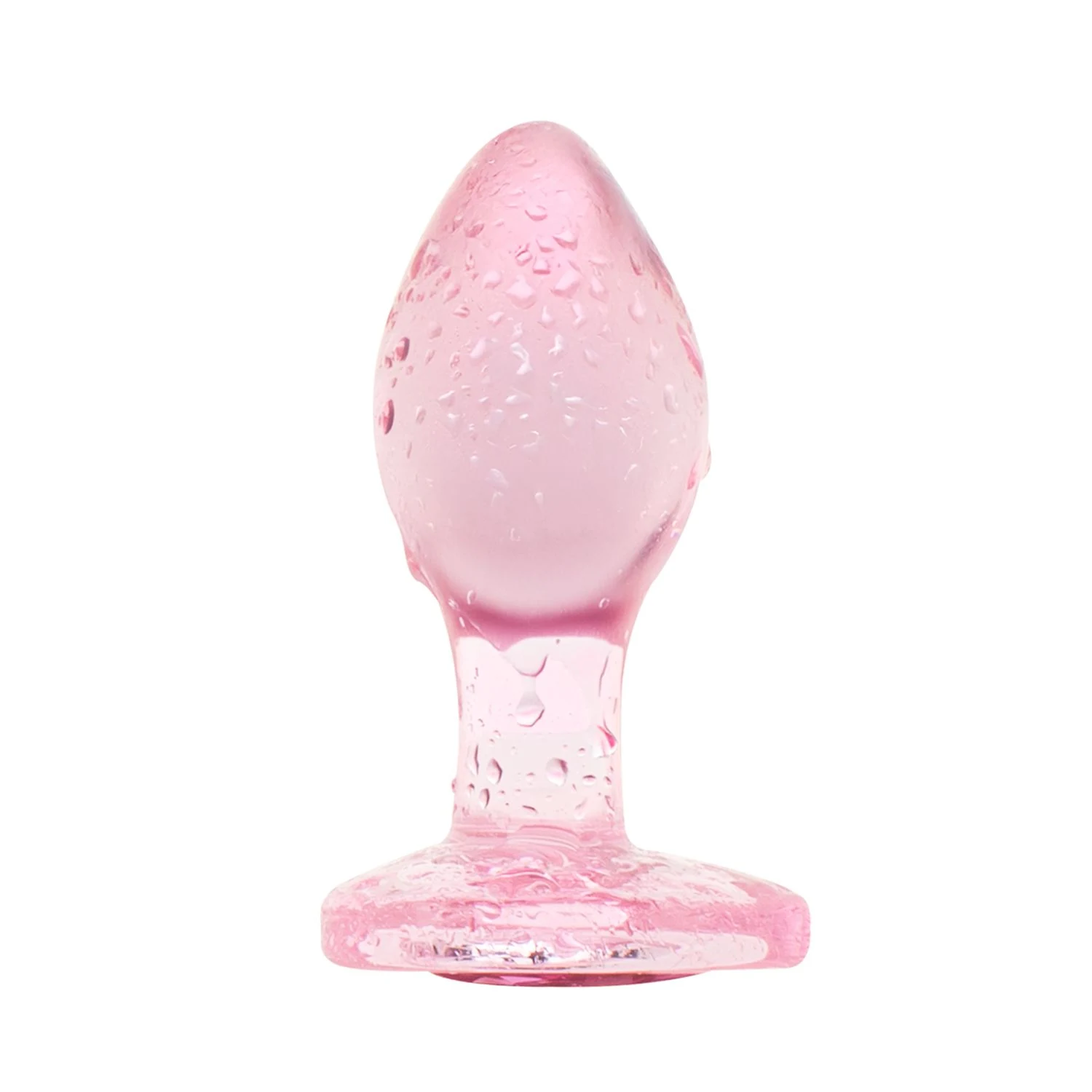 Compacte glazen buttplug roze, geschikt voor beginners