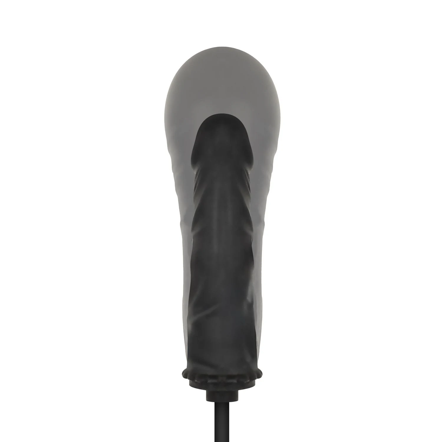 Anal Collection opblaasbare dildo zwart met stevige geaderde schacht en pomp