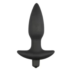 Vibrerende zwarte buttplug van Easytoys Anal Collection, 14,5 cm, gemaakt van siliconen