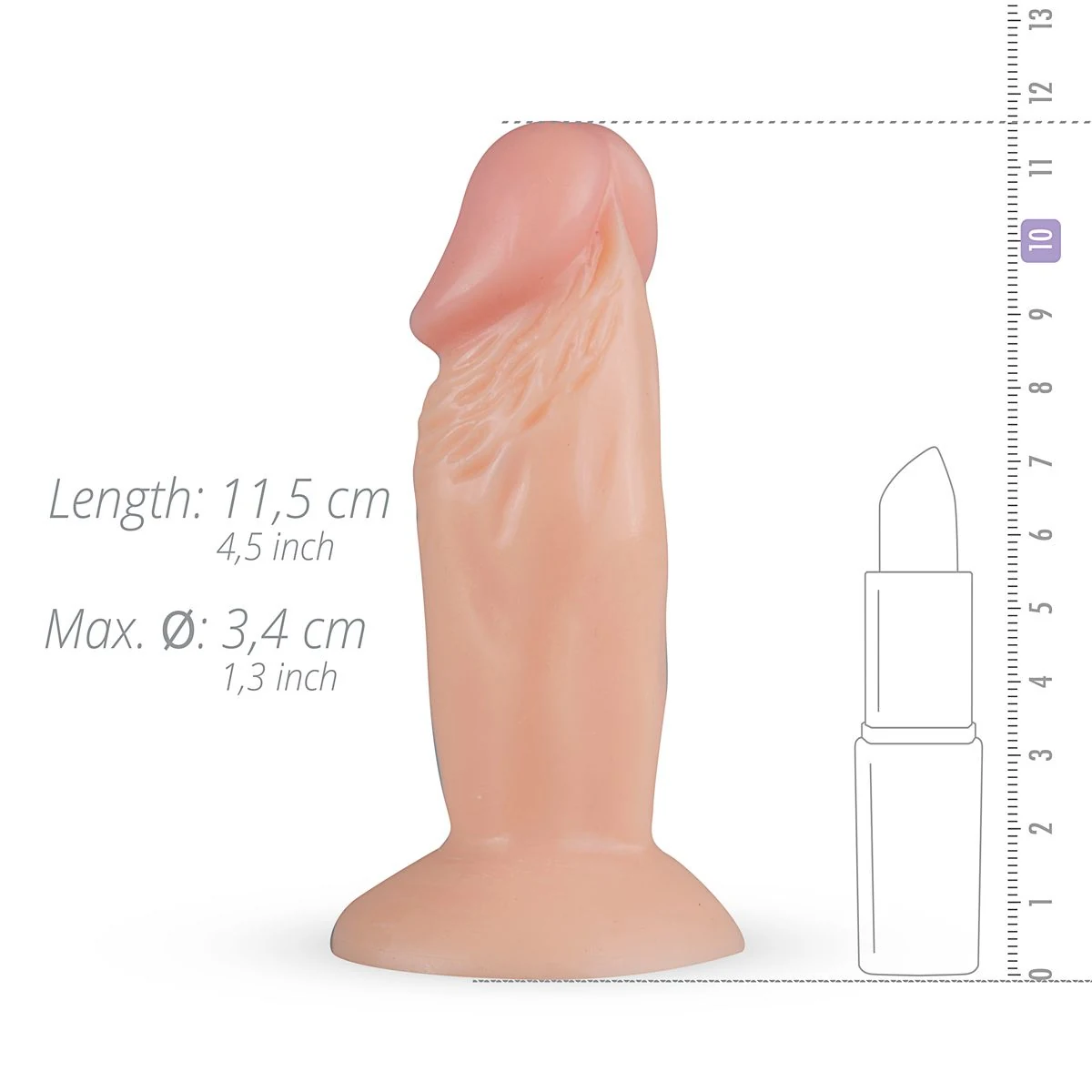Realistische dildo met zuignap, geschikt voor beginners en pegging