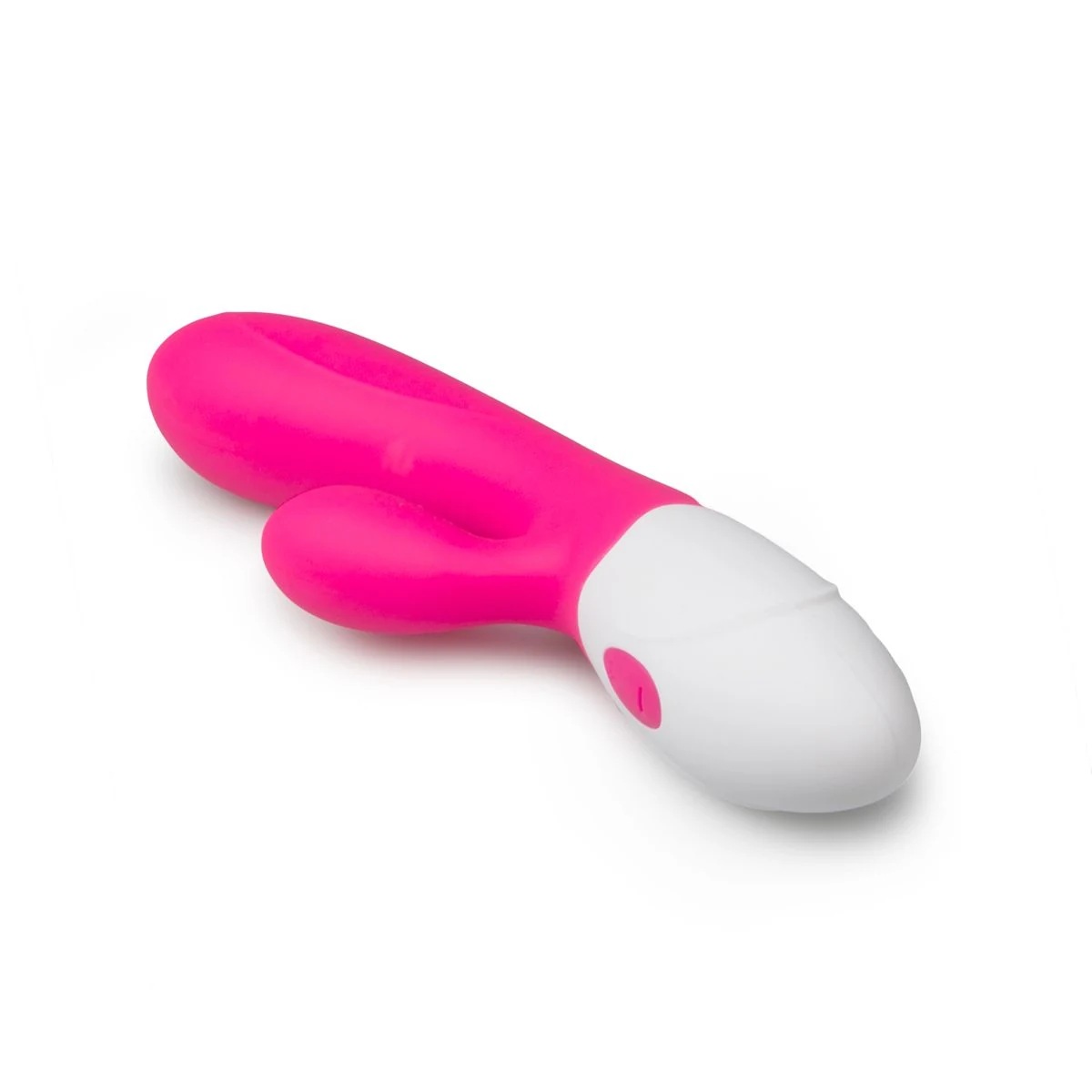 Roze Aurora Vibe Rabbit Vibrator met pushbutton bediening en USB-oplaadkabel
