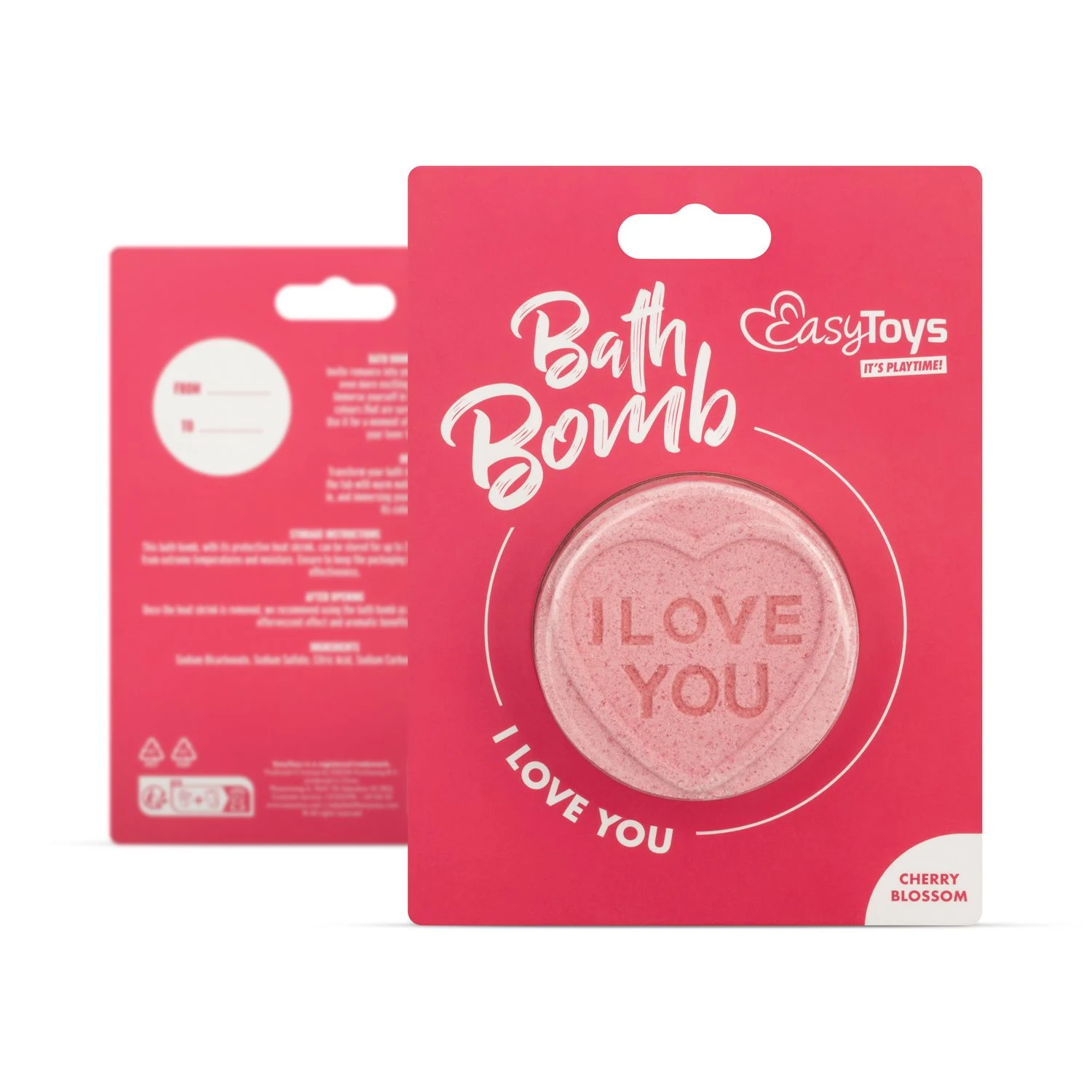 Badbruisbal I Love You die snel oplost in badwater