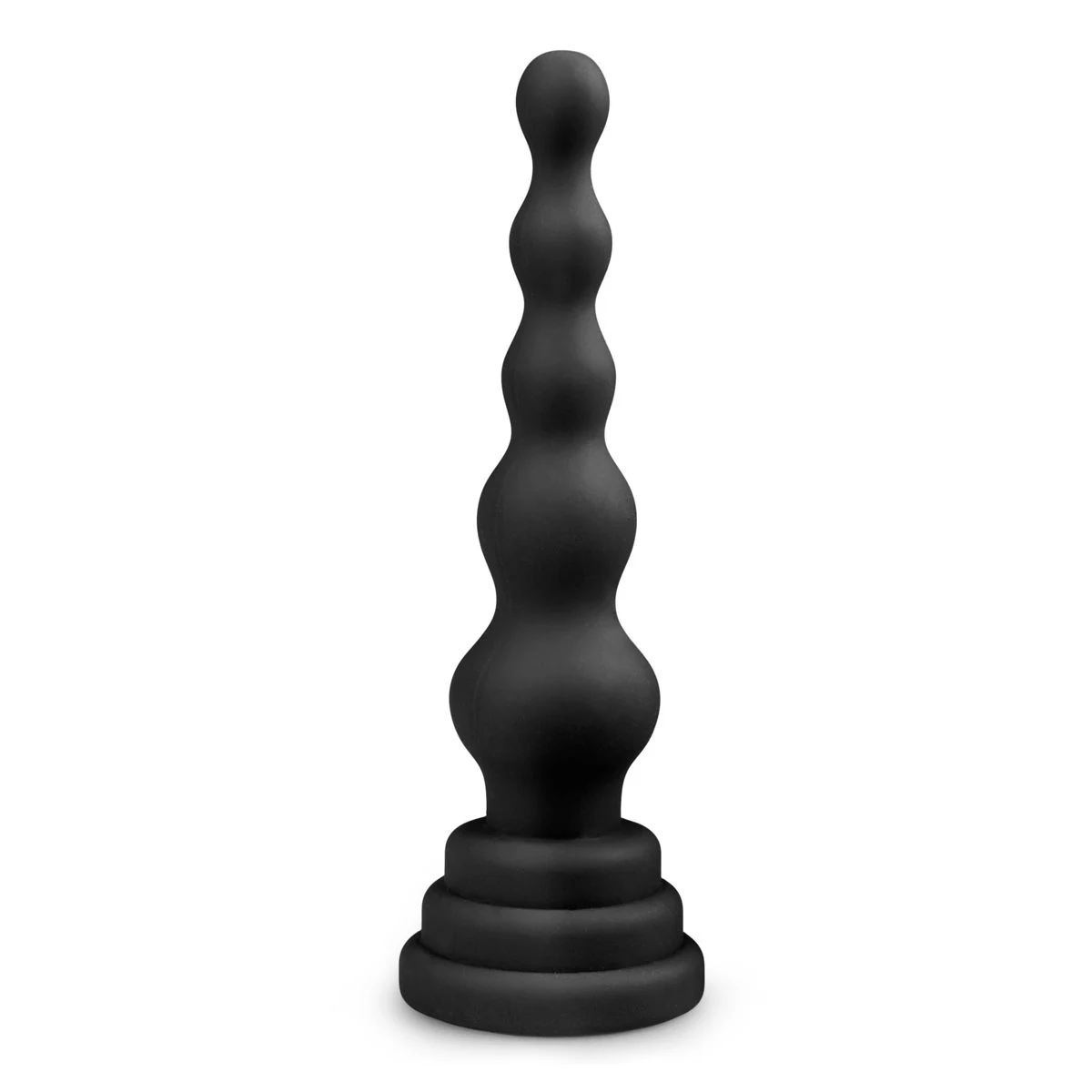 Beaded Cone Anaal Dildo van zwart siliconen, 16,5 cm lang