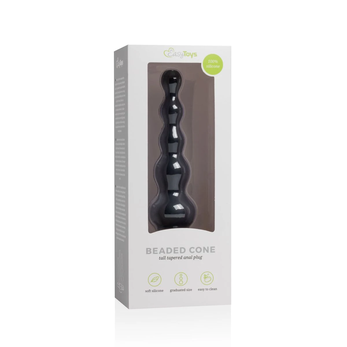 Beaded Cone Anaal Dildo, waterproof en geschikt voor glijmiddel op waterbasis