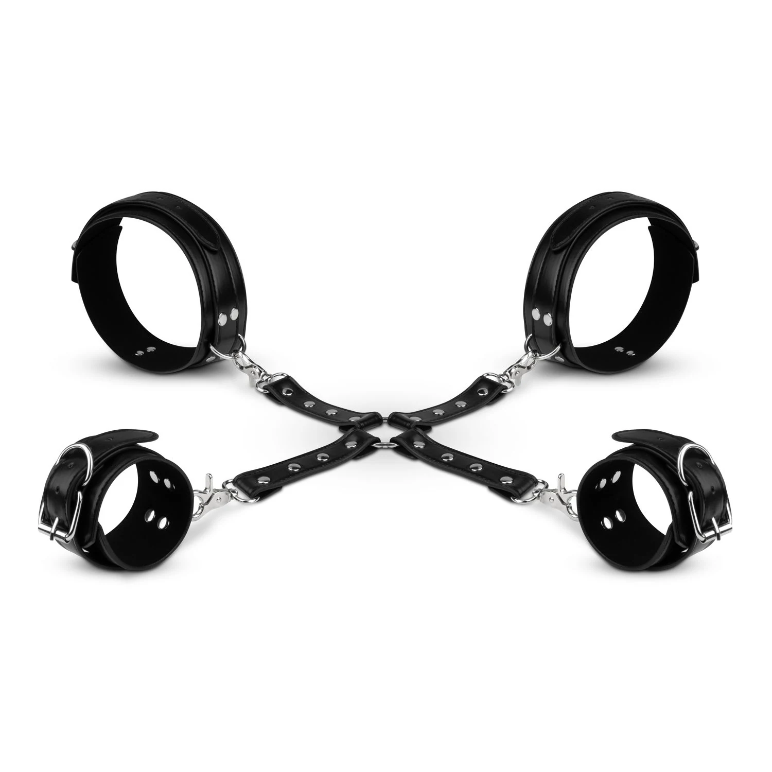 Hogtie set zwart van Bedroom Fantasies met ijzeren details