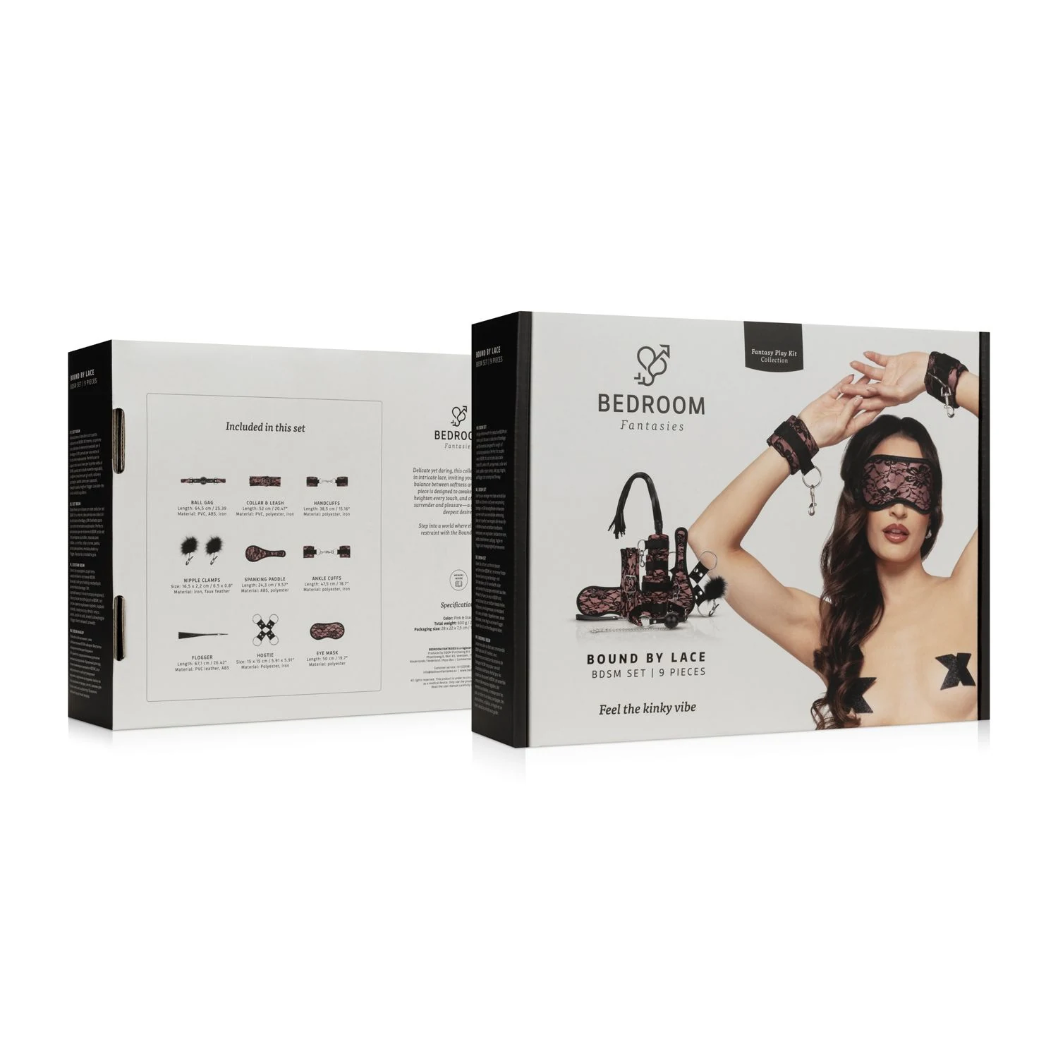Complete 8-delige SM set roze Bound by Lace