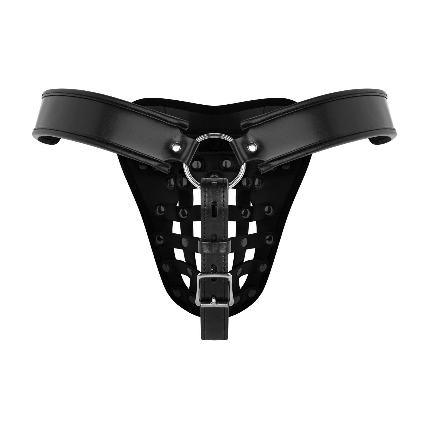 Zwarte chastity cage panty van Bedroom Fantasies met geïntegreerde kooi