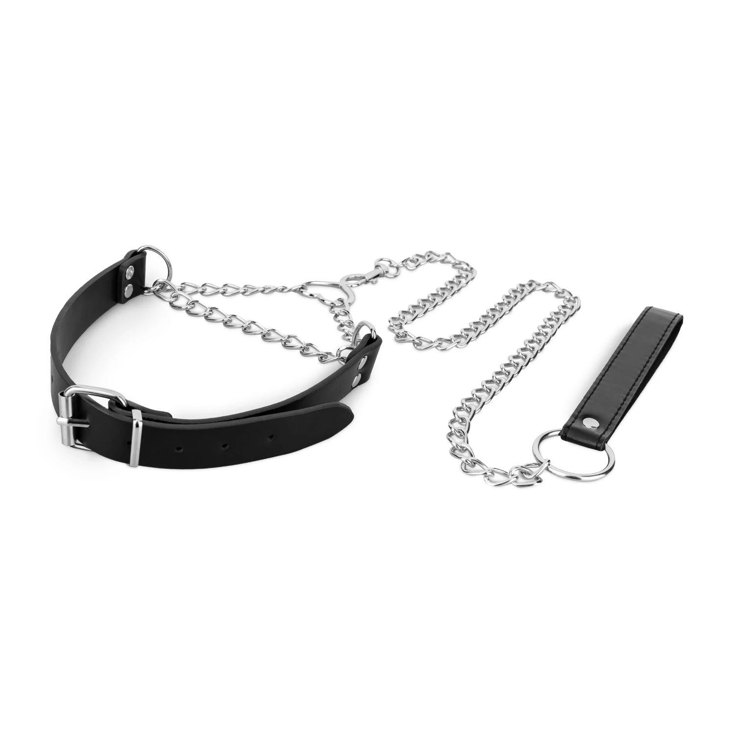 Bedroom Fantasies zilveren halsband met ketting voor controle en spel