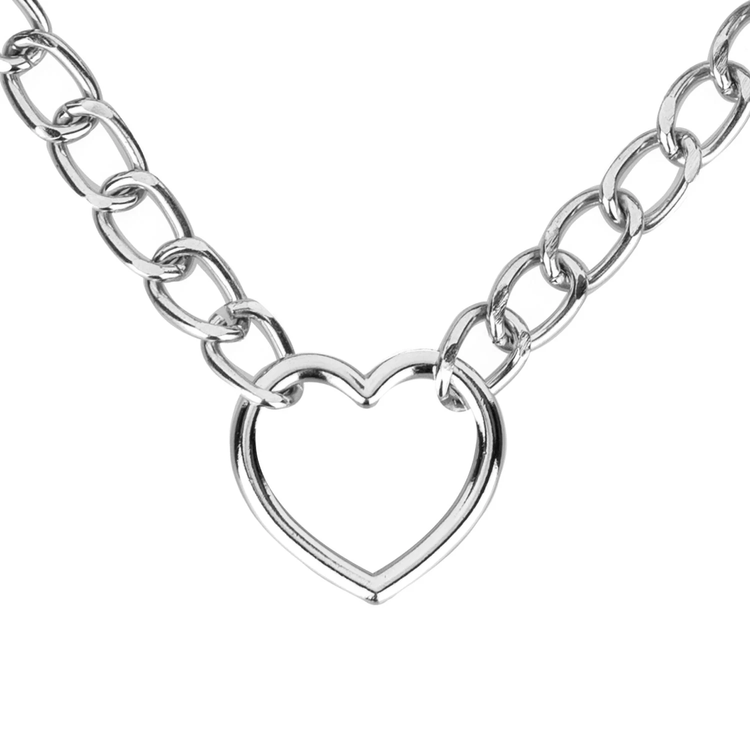 Halsband met ketting zilver compatibel met handboeien en accessoires