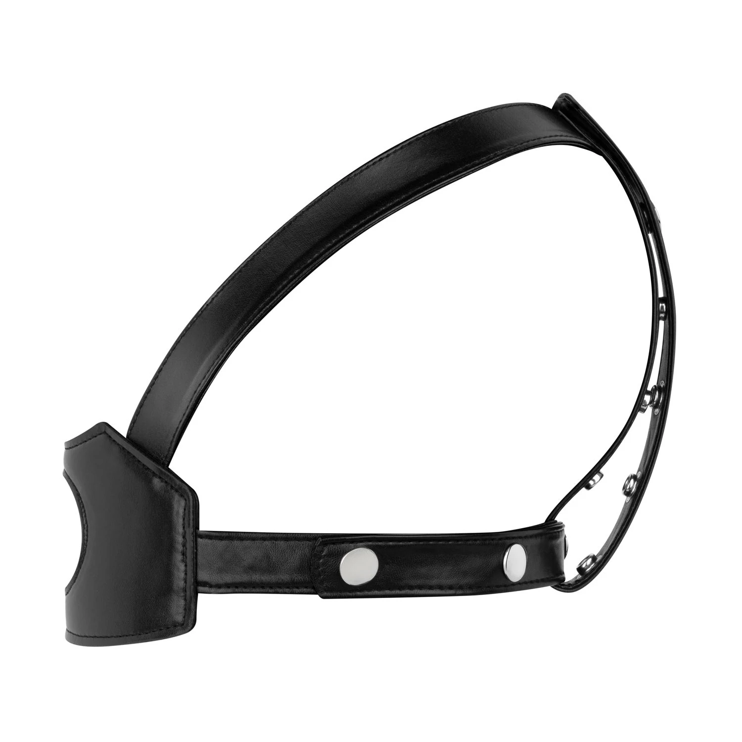 Zwart hoofd harnas strap-on van Bedroom Fantasies voor unisex gebruik