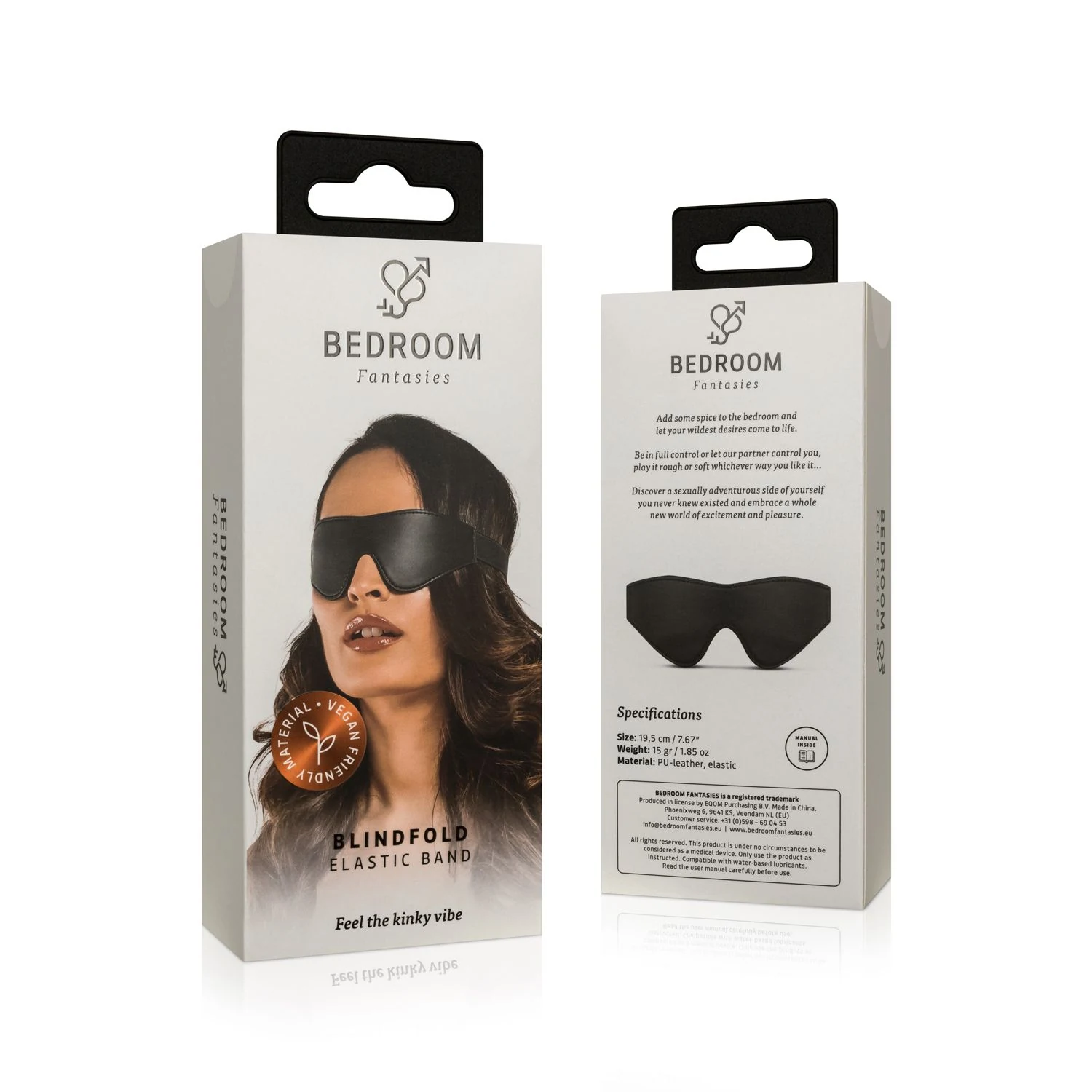 Bedroom Fantasies zwart oogmasker van polyurethaan met luxe uitstraling