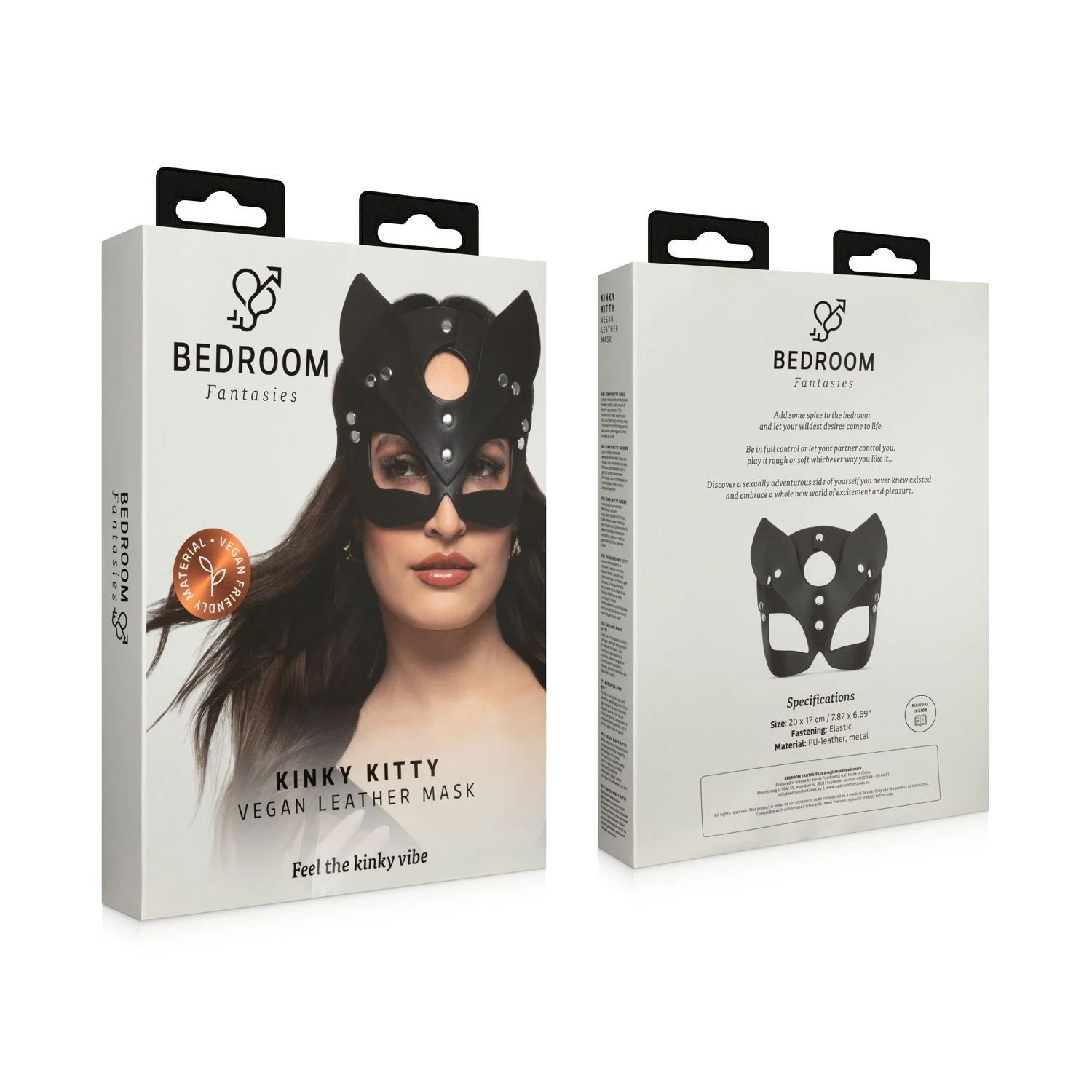 Kinky Kitty masker zwart met elegante uitstraling en comfortabele pasvorm