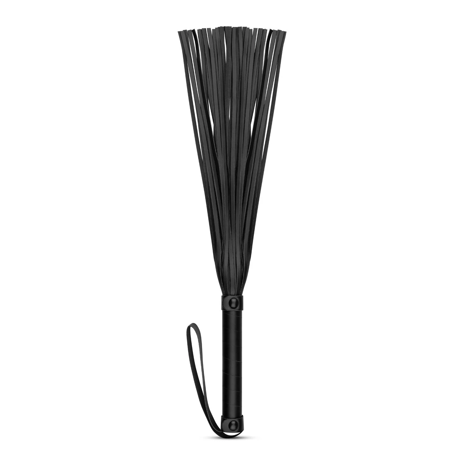 Zwarte kunstleren flogger met fijne grip van Bedroom Fantasies