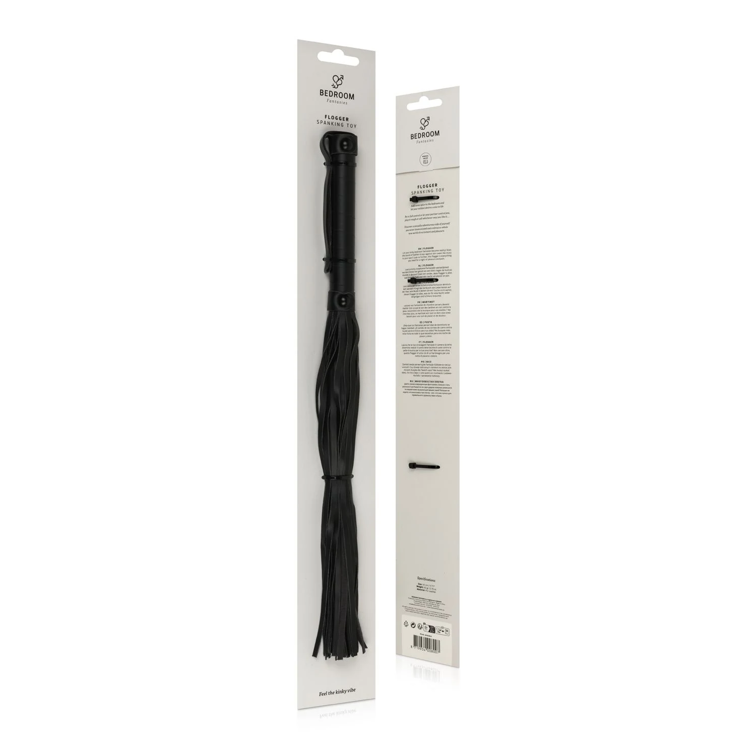 Bedroom Fantasies kunstleren flogger zwart BF022BLK