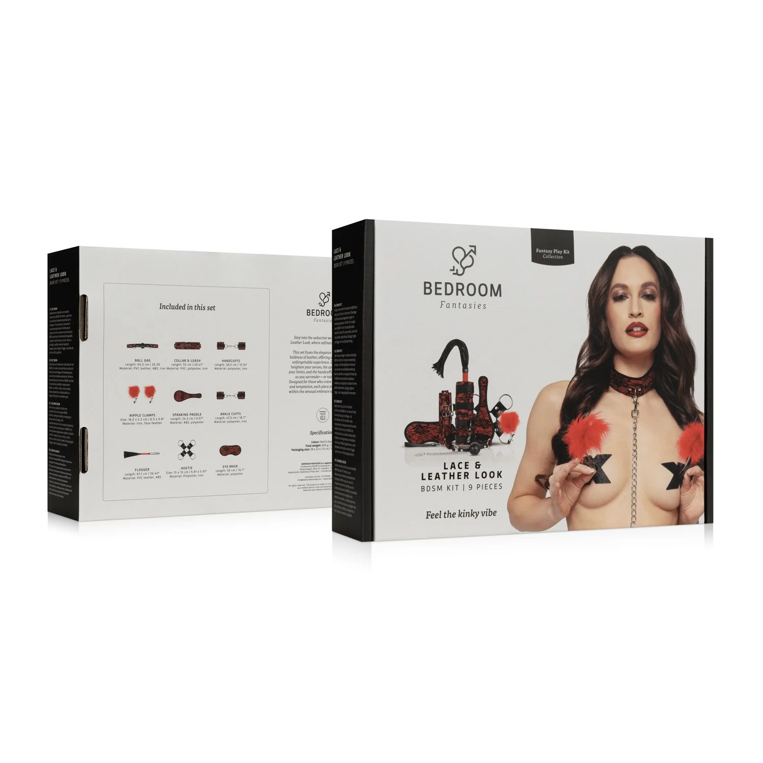 Rode 8-delige bondage set BF072RED met premium materialen