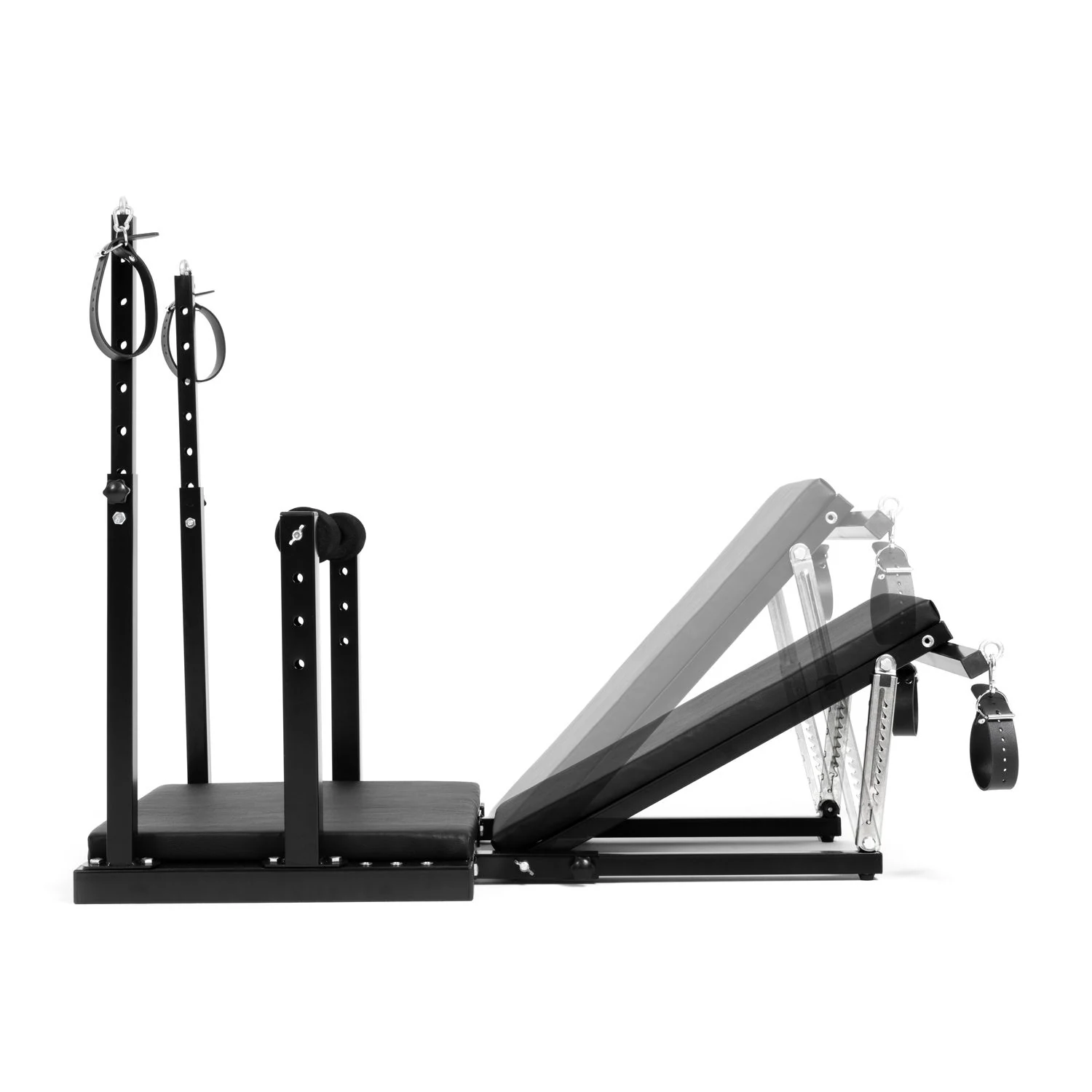 Zwarte bondagestoel Restraint Chair Low, 97 x 58 x 87 cm