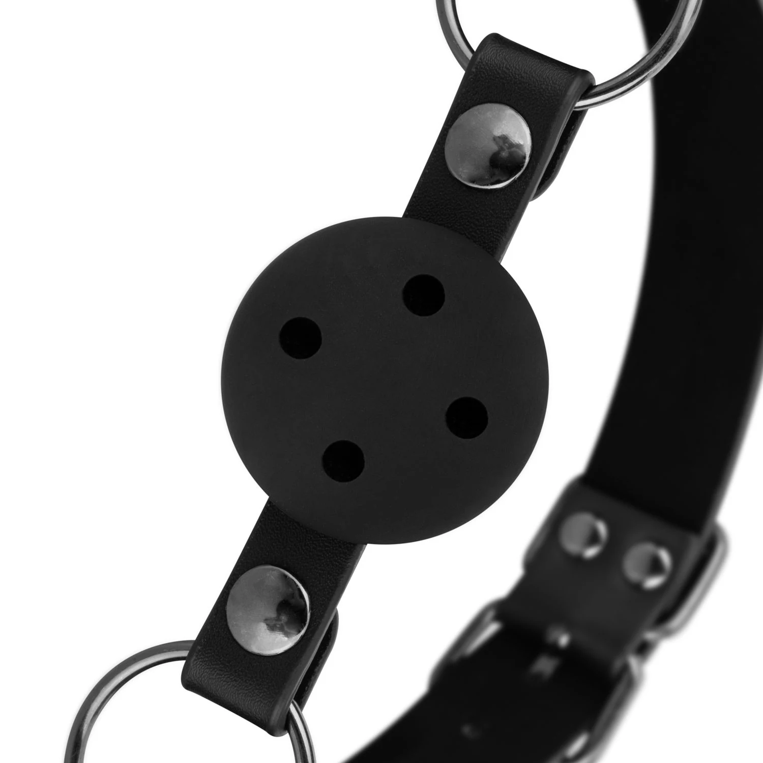 Zwarte BDSM ball gags met ademgaten in set van drie