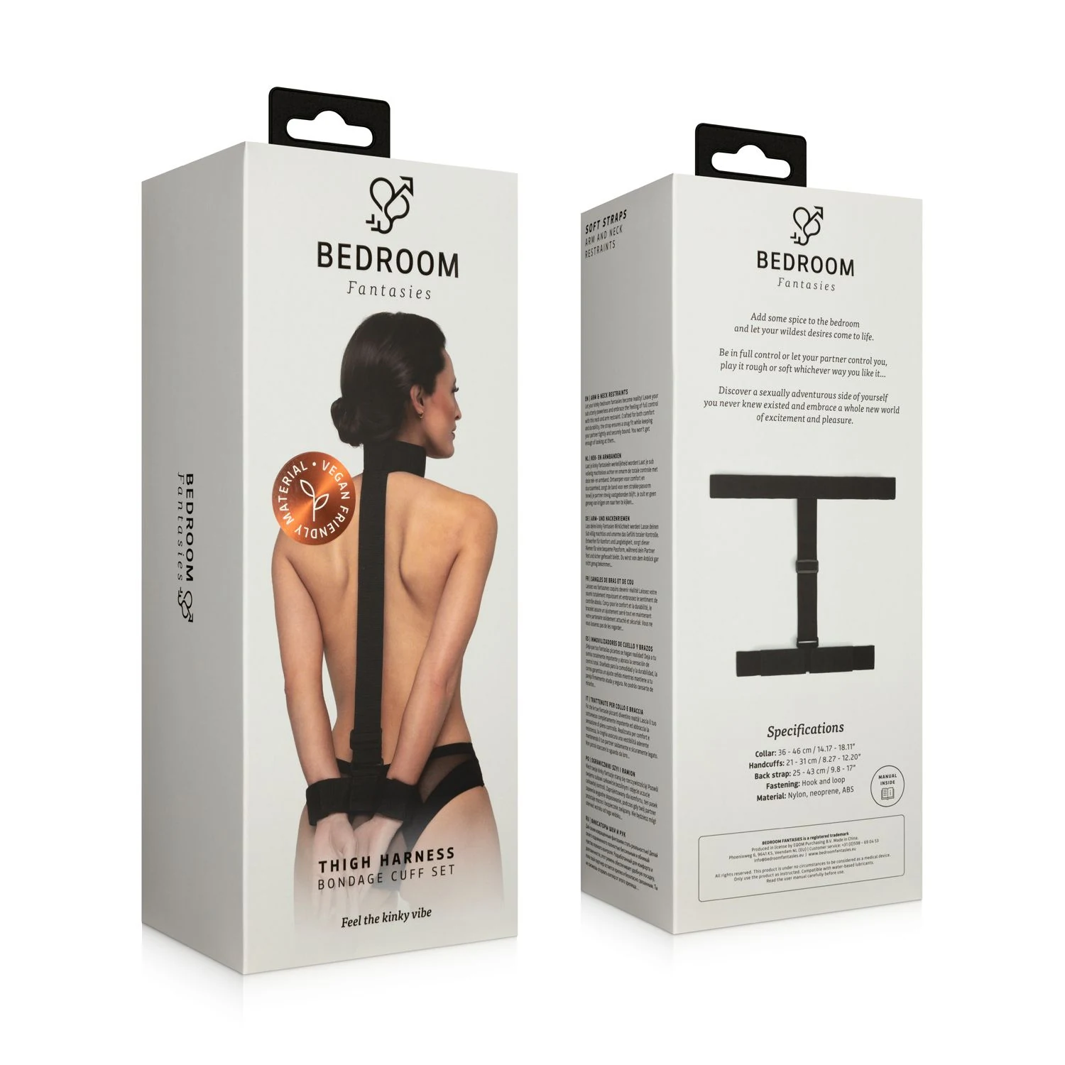 Zwarte arm- en nekboeien met rugband 25-43 cm