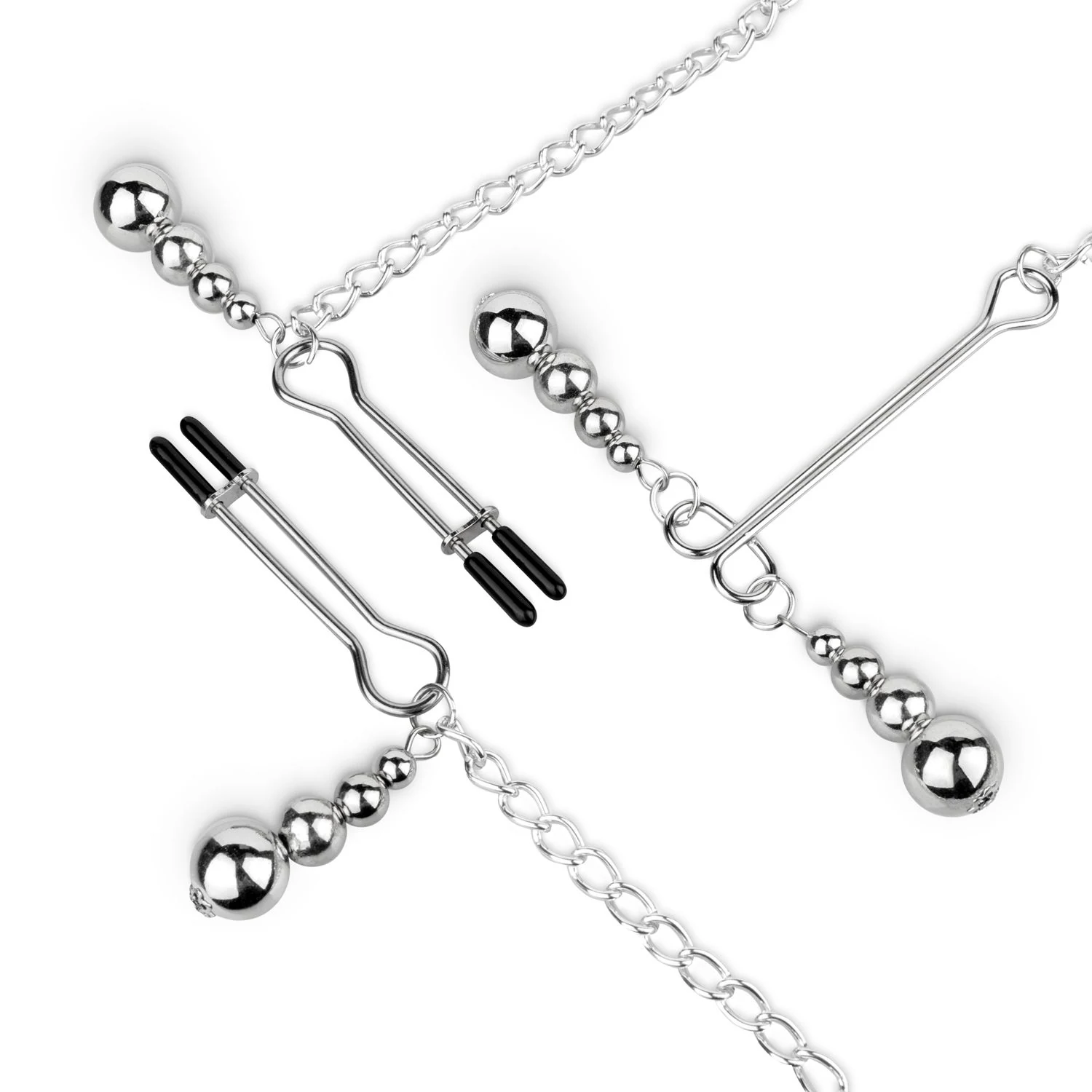 Tepel- en clitorisklemmen met koude ketting voor extra stimulatie
