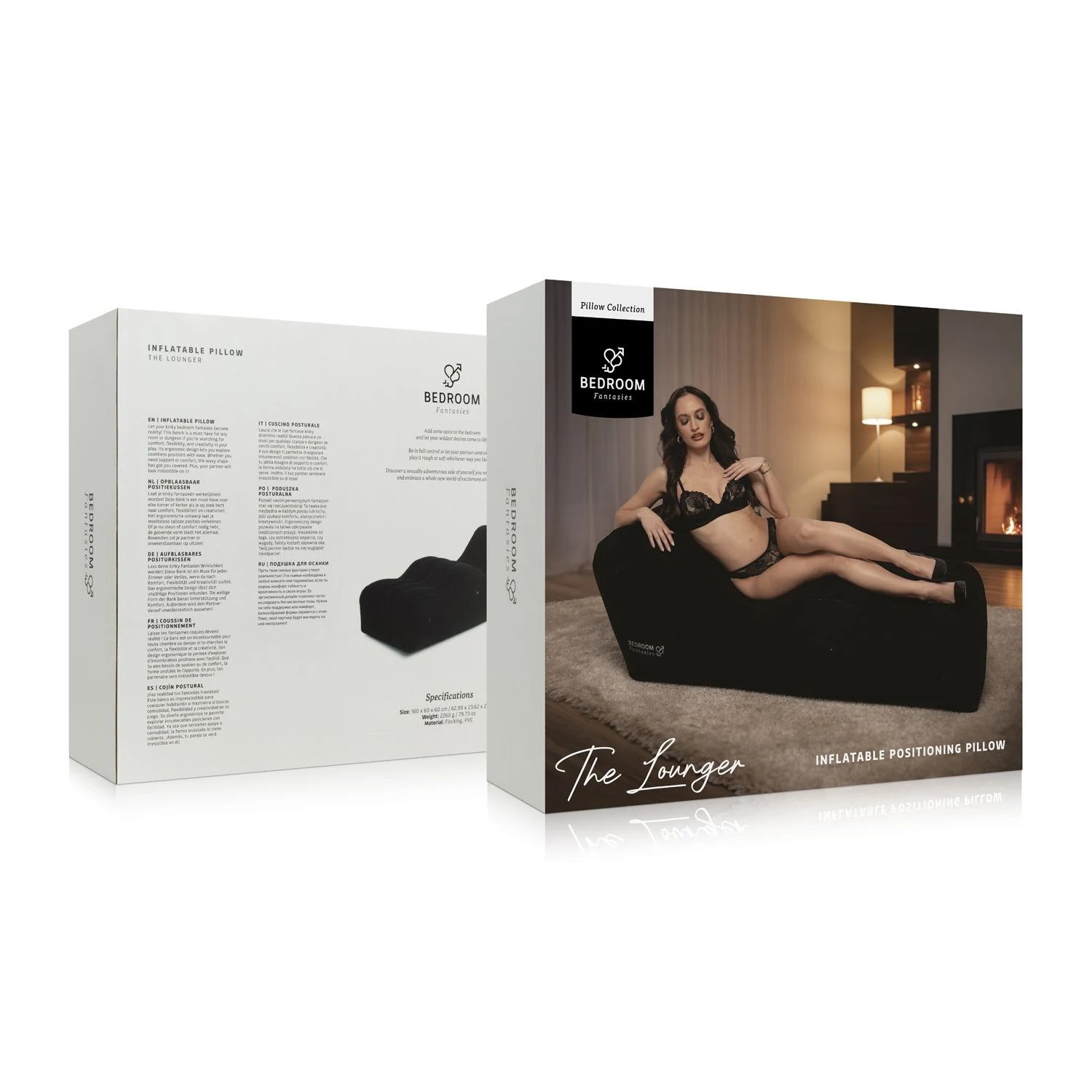 The Lounger zwarte opblaasbare bank, eenvoudig op te blazen