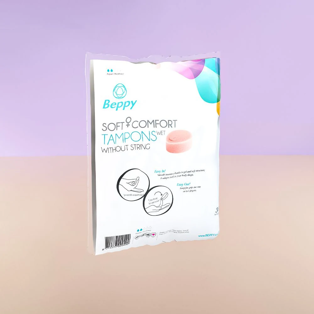 Beppy WET tampons voor haar, roze Soft + Comfort tampons zonder touwtje