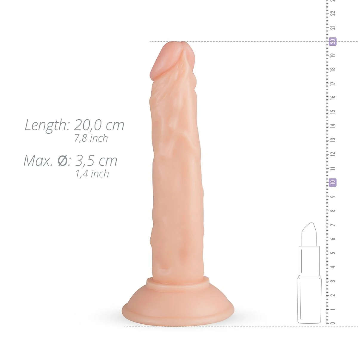 Blane middelgrote sextoy met zuignap en realistisch design