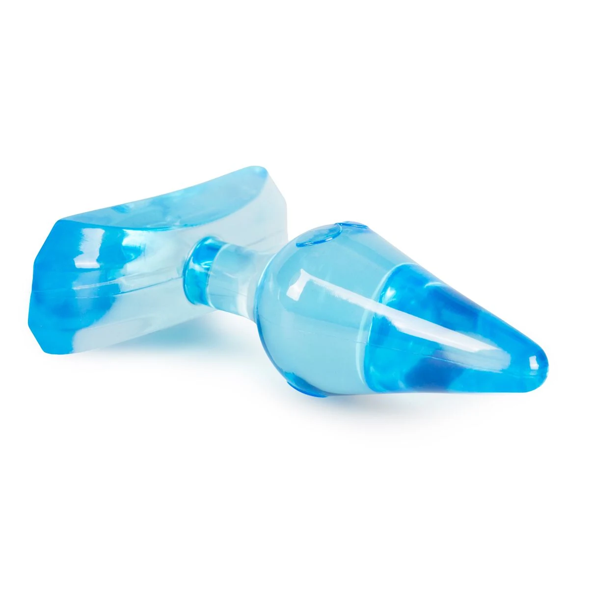 Blauwe mini buttplug met 25 mm maximale diameter en 60 mm invoerdiepte