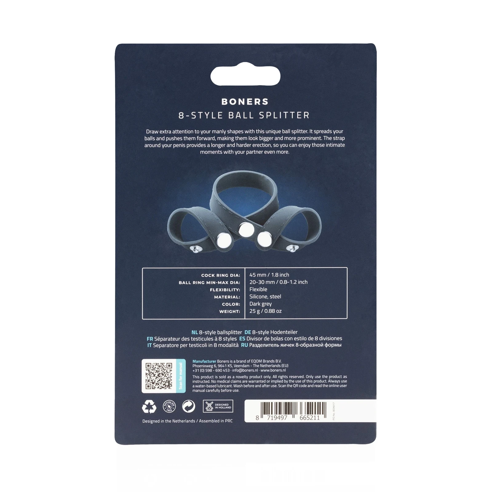 Boners 8-Style Ballsplitter artikelnummer BON017 en barcode 8719497665211