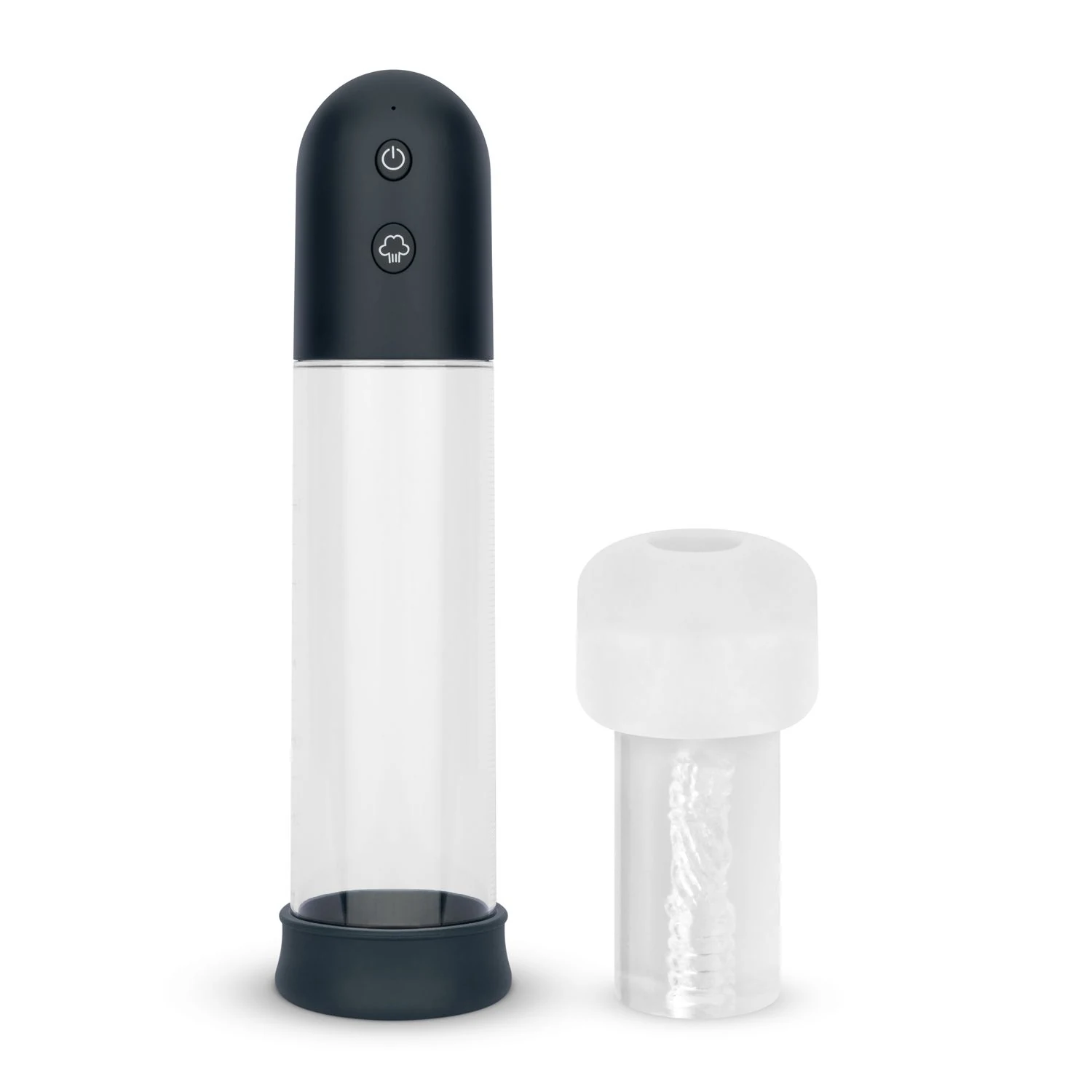Transparante automatische penispomp met masturbator voor hem