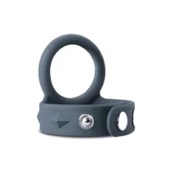 Boners Cock & Ball Strap L, grijze siliconen cockring en verstelbare balring