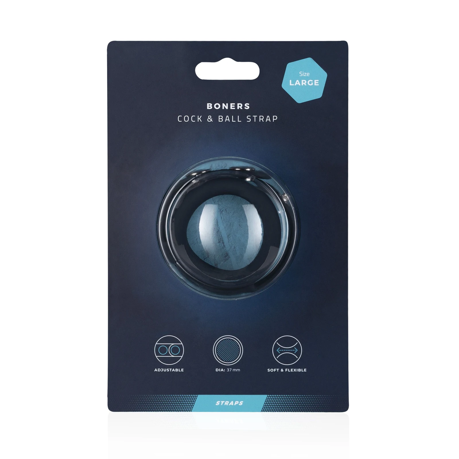 Boners Cock & Ball Strap L voor gebruik met glijmiddel op waterbasis