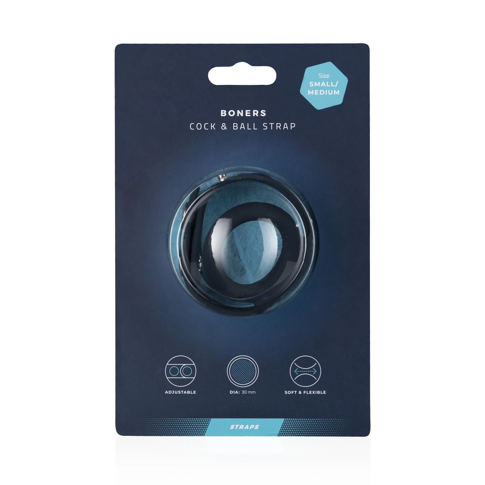 Boners Cock & Ball Strap S/M voor waterbasis glijmiddel