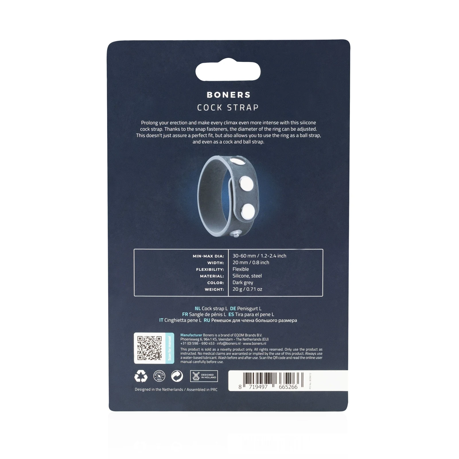 Boners Cock Strap maat L SKU BON012 barcode 8719497665266