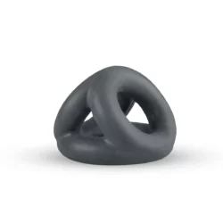 Boners Open Cocksling cockring en ballstretcher van grijze siliconen