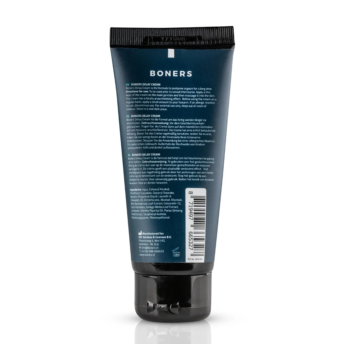 Boners orgasmevertragende crème stelt het orgasme uit