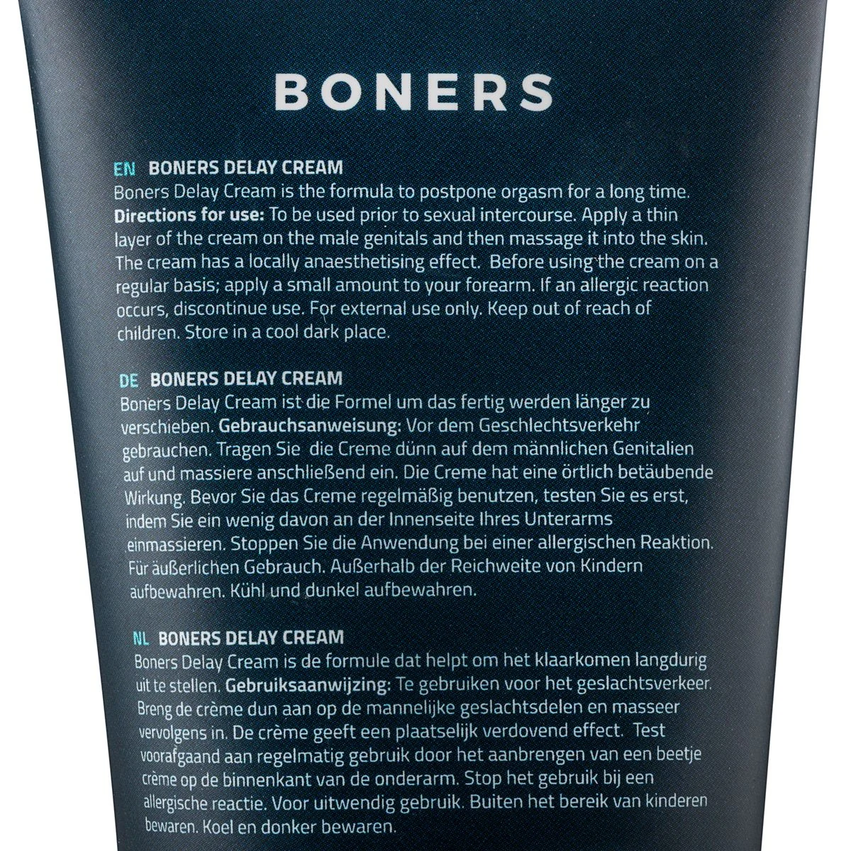 Boners orgasmevertragende crème verdooft plaatselijk