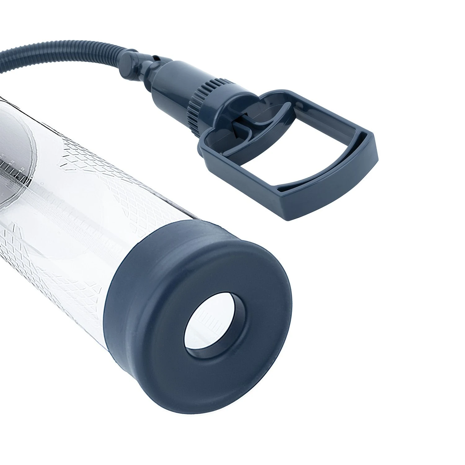 Blauwe Boners penispomp met transparante cilinder voor visuele voortgang
