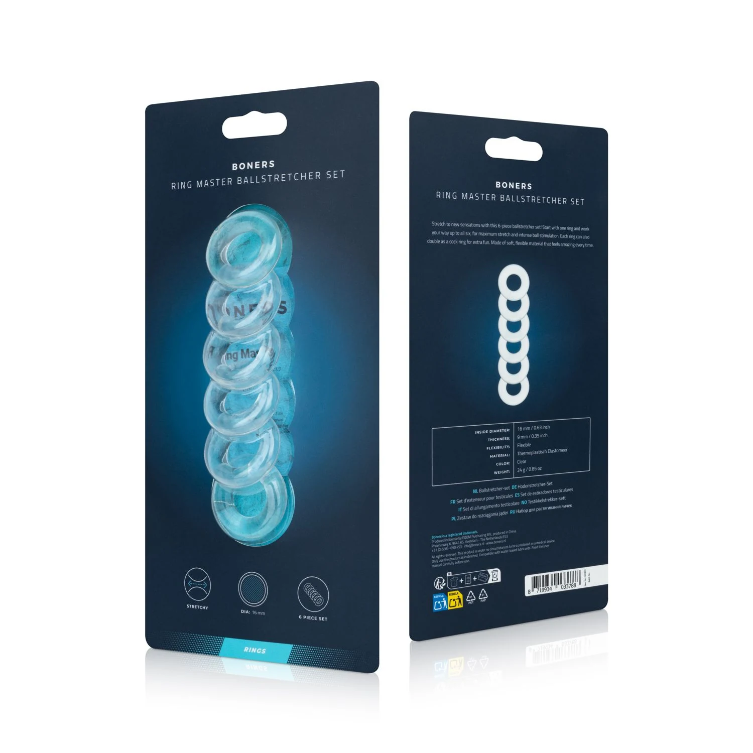 Ballstretcher set met zes flexibele ringen voor hem van Boners