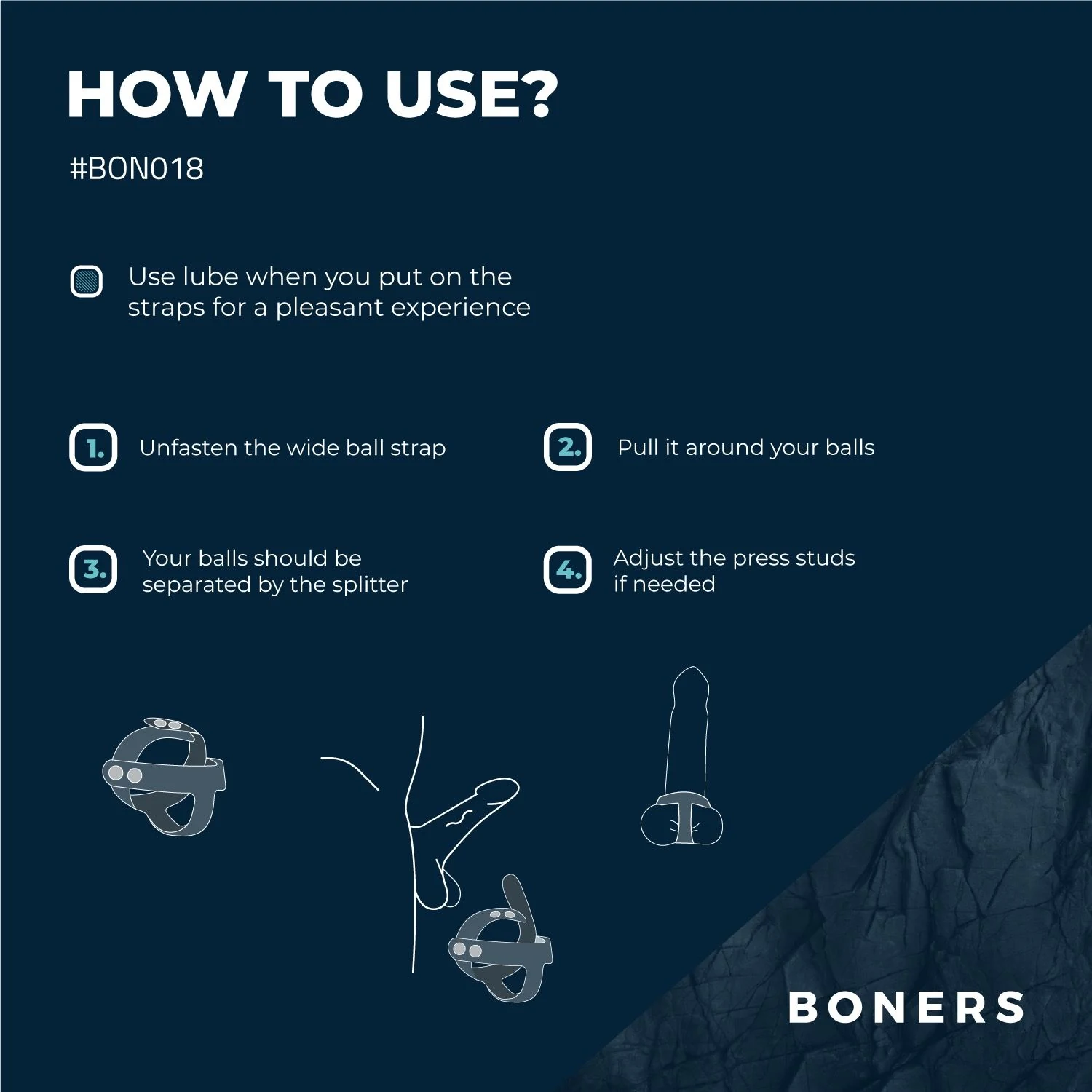 Boners T-vorm Ballsplitter voor penis en scrotum, flexibel en verstelbaar