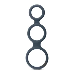 Boners Triple Ring grijze siliconen cockring met drie ringen