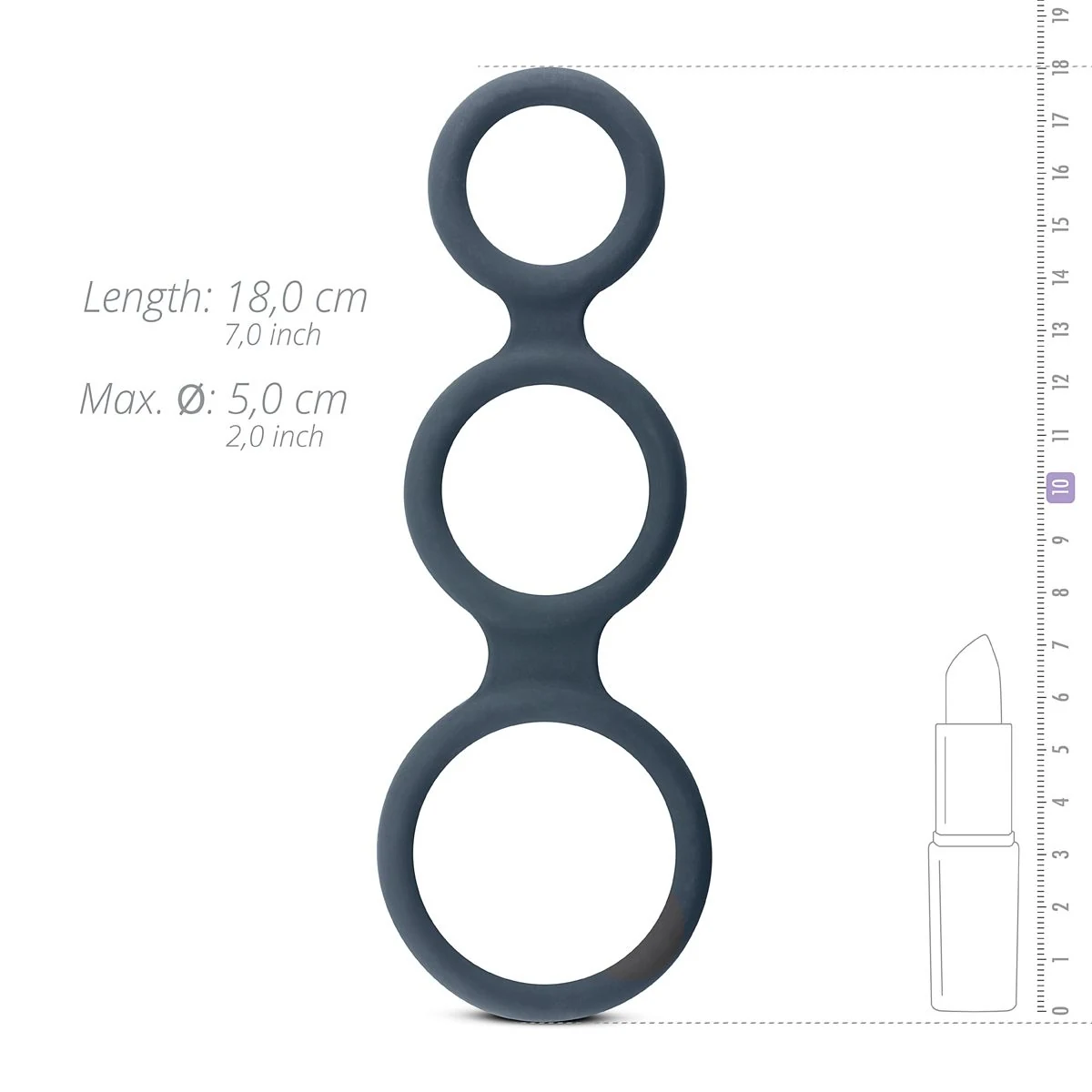 Boners Triple Ring duurzame cockring die eenvoudig te reinigen is